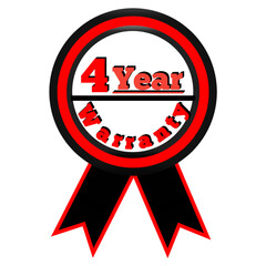 Four-Year Warranty Badge Transparent Background 
