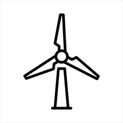 Simple Wind Turbine Illustration for Sustainable Energy