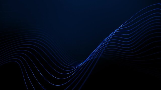 Blue Technology Wave Background Seamless Loop.  4K Motion Graphic of Digital Particle Flow, Futuristic Light Effects, Abstract Animation for Corporate Presentations, Graphic wawe blue Smooth