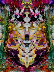 Fototapeta premium Abstract art background . Hand painting artwork on canvas .