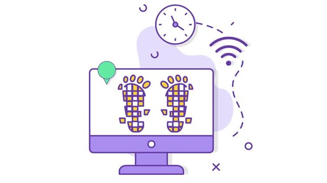 Digital Privacy and User Behavior Analytics animation, Online Identity and Activity Monitoring animated video, Business corporation clip,Analyzing User Data a  footage, Sales Marketing motion graphics