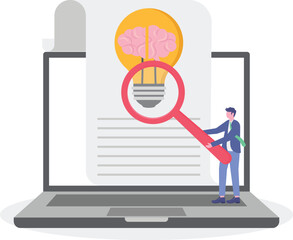 Vector illustration of searching for new ideas solutions,

