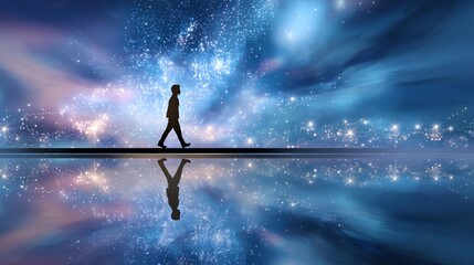 A reflective journey through a cosmic landscape. Past life awakening system, proven past life awakening system for vision, past life awakening system unlocking truth