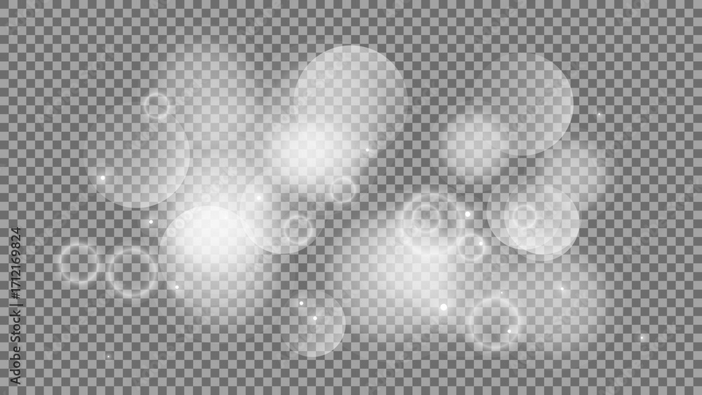 Poster bokeh circles on transparent background