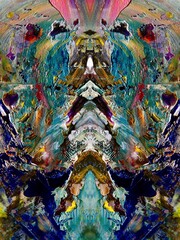 Fototapeta premium Abstract art background . Hand painting artwork on canvas .