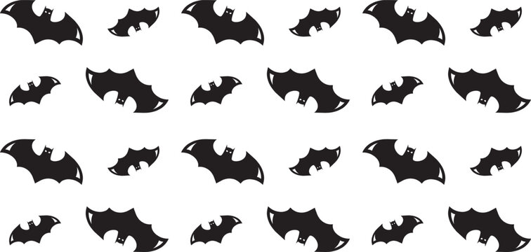 Collection of black bat silouettes or symbols
