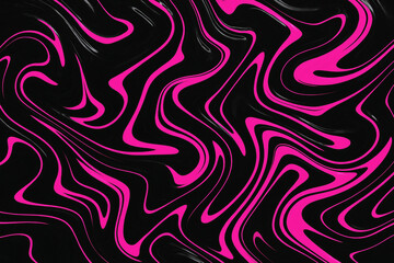 Obraz premium Abstract liquid swirls in black and neon pink