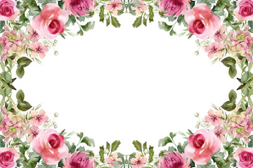 Watercolor flowers background vector for design.