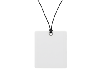 Blank white ID card badge with lanyard ready for customization, perfect for events, conferences, or employee identification, add your logo or text for a professional look