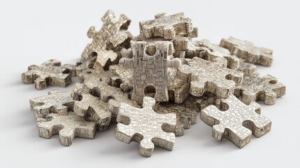 A lone, weathered metal puzzle piece symbolizes a key part of a complex business strategy or solution
