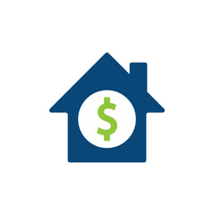 Home Pay Logo Template Design Vector. Coin and real estate logo combination. Money and house symbol or icon