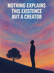 Existence Proof of the Creator – Inspirational Quote Poster Printable Art Wall Decor on Life’s Origin
