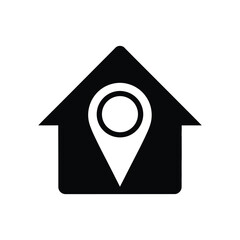 House location isolated on white background concept for real estate, property, mortgage, home, rent, sale, market, agent, location, or property investment