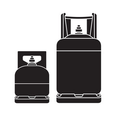 isolated silhouette gas cylinders vector illustration