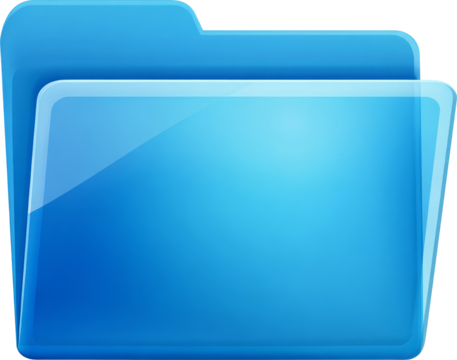 Vibrant Blue Folders Icon for Digital Organization and Data Management