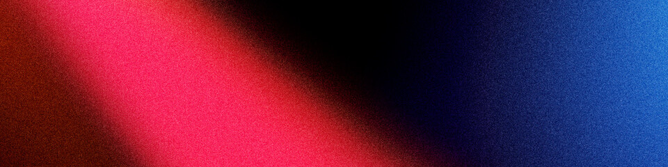 Abstract background with grainy noise blur texture and red black blue gradient dark glowing tones