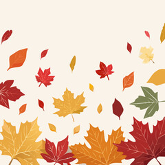 Maple Leaves Autumn Foliage Background with Fall Colors