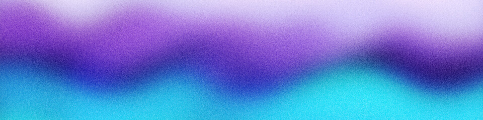 Abstract background with grainy noise blur texture and purple turquoise white gradient soft glowing tones