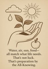 Harmony of Hunger and Nourishment Proves Purposeful Provision Poster Printable Wall Art Design Theme