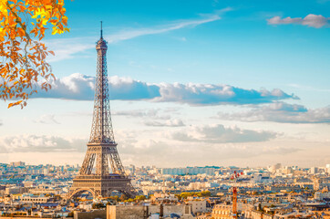 Fototapeta premium eiffel tour and Paris cityscape