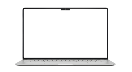 Isolated laptop computer for mockup, promotion, or advertising, minimalist design, clean style
