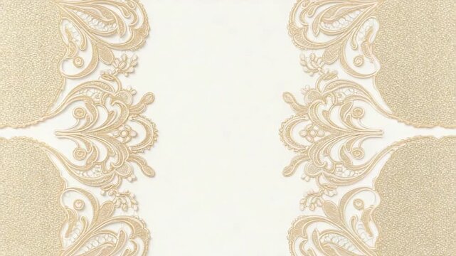 Elegant lace border design on a neutral background