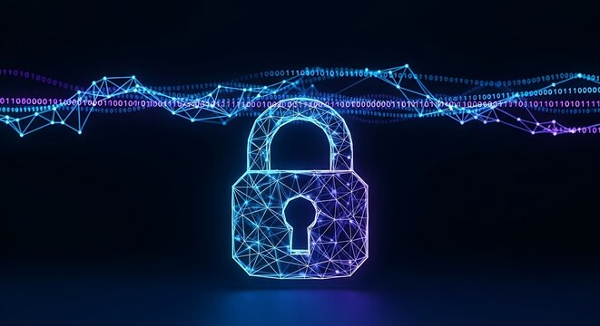 Cybersecurity Lock Digital Image.