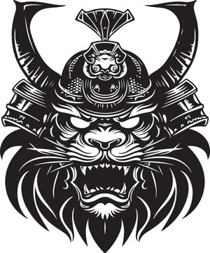 Fierce tiger samurai warrior mask fierce roar power