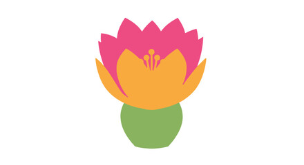 Vibrant abstract lotus flower illustration with layered petals.