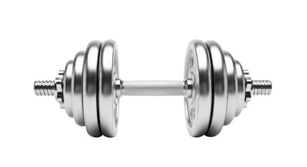Fototapeta premium Isolated metal dumbbell for workout or strength training to exercise muscles fitness