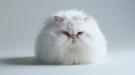Fototapeta premium Fluffy White Persian Cat Portrait