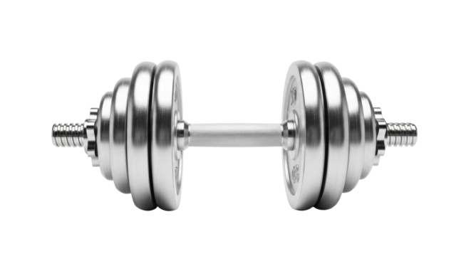 Isolated metal dumbbell for workout or strength training to exercise muscles fitness