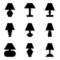 Decorative lamp. Black illustration of decorative lamp icon. Stock vector icon design.