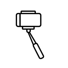 Line icon selfie stick vector on a white background Vector icon on a white background