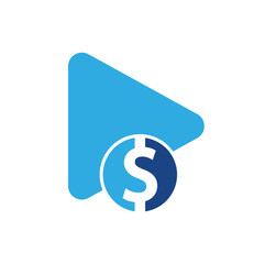 Money video play logo template design. modern logo video for money.	