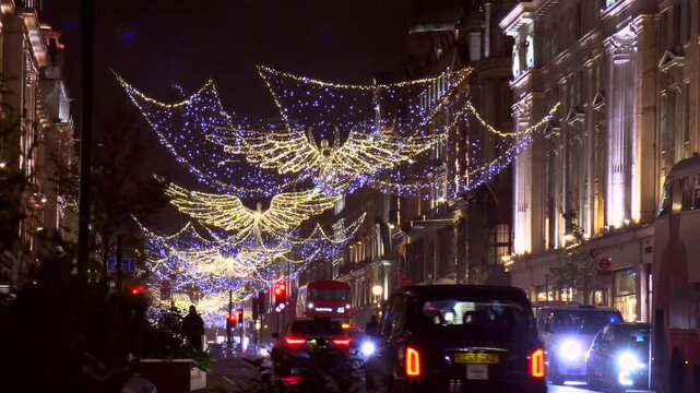 London Regent street with Christmas Decorations