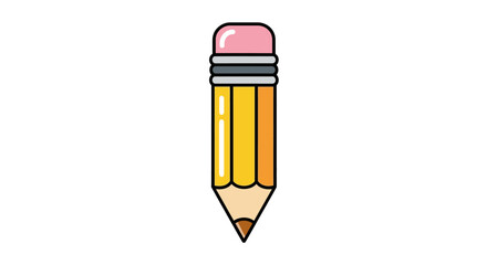 Classic Yellow Pencil with Pink Eraser for Writing and Drawing.