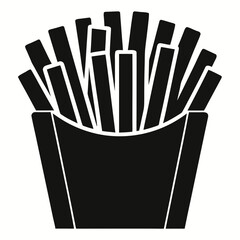 Fries vector clean black silhouette design white background