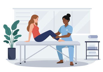 Vector illustration physiotherapist massage