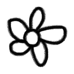 Sketch Flower Icon, Isolated on Transparent Background