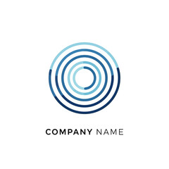Abstract Concentric Circles Logo Design with Blue Gradient, Modern and Minimalist Style.