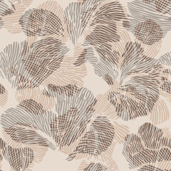 Seamless abstract Organic Shapes with Linear Texture Pattern background