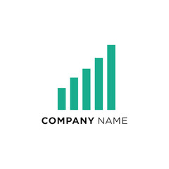 Green Bar Chart Symbolizing Growth and Progress for a Company.