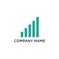 Modern Business Growth Chart Logo Design with Teal Bars.