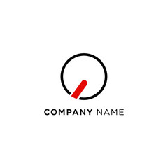 Modern Logo Design with Circle and Red Accent for Company Branding.
