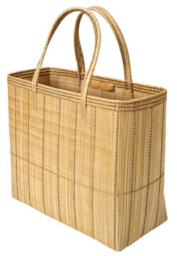 bomboo handbag shopping bag on white background