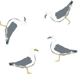 Seagull pattern can be used as textile and wallpaper.