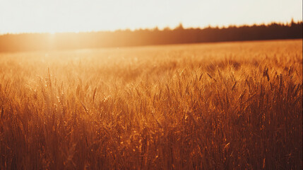 The autumn harvest at sunset