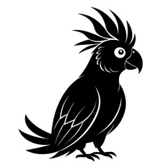 Cockatoo vector clean black silhouette design white background