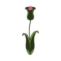 Black Silhouette Of A Pitcher Plant Flower Vector Art Illustration